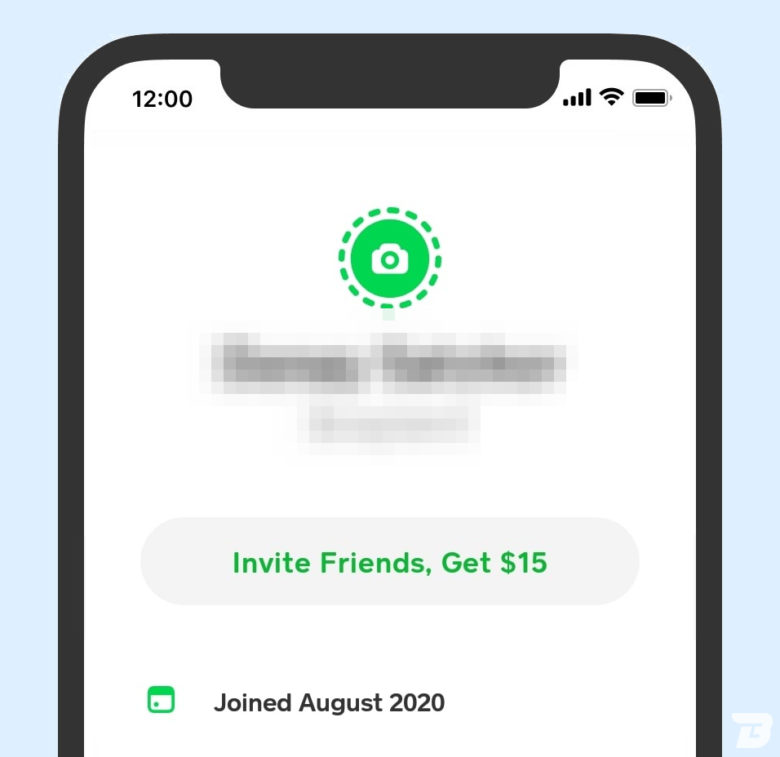A Screenshot Of The Cash App With The 'Invite Friends Get $15' Button.