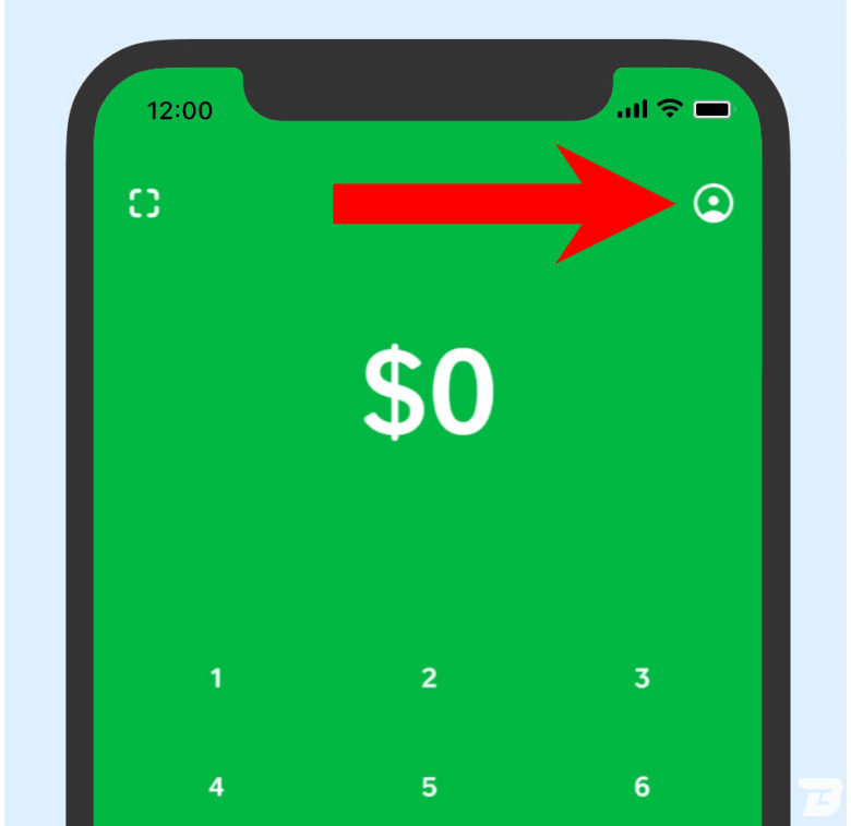 A Cash App Screenshot Showing Step 1 For How To Enter A Cash App Referral Code By Tapping The Profile Icon.