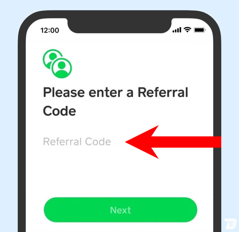 A Cash App Screenshot Showing Step 3 For How To Enter A Cash App Referral Code With The 'Enter Referral Code' Field.
