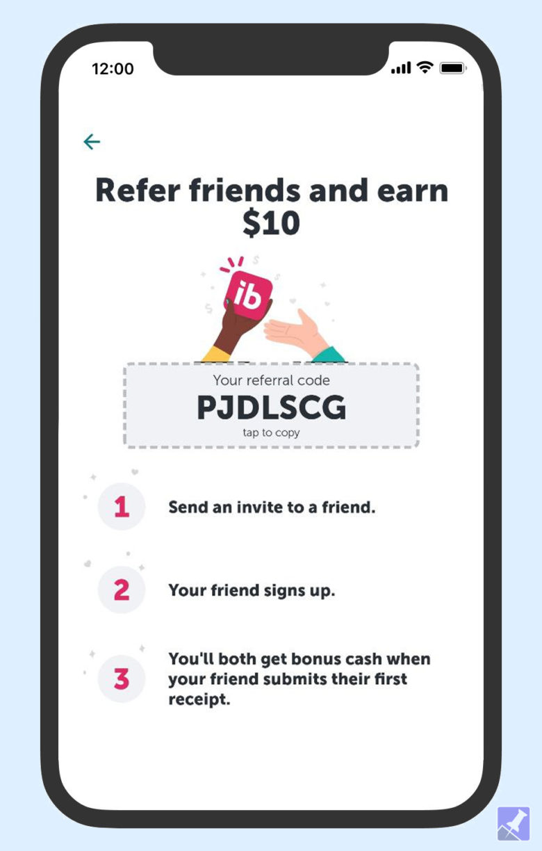 Screenshot Of The Refer Friends Section Of The Ibotta App With The Referral Code.