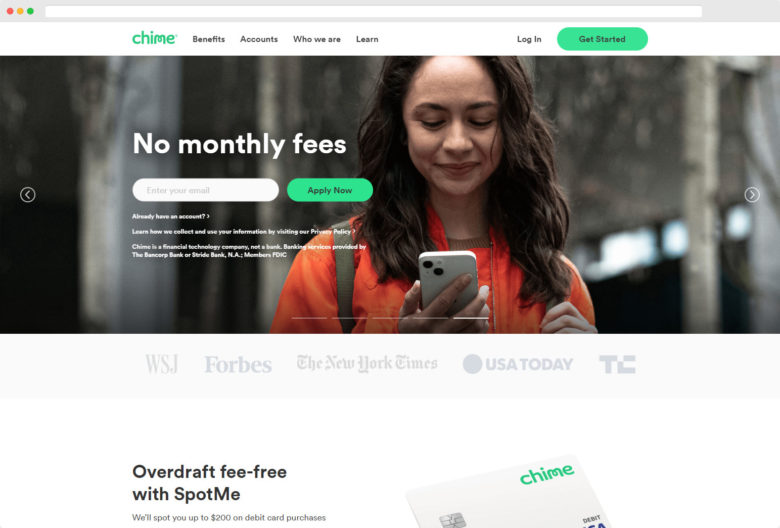 A Screenshot Of The Chime Bank Referral Program Website.