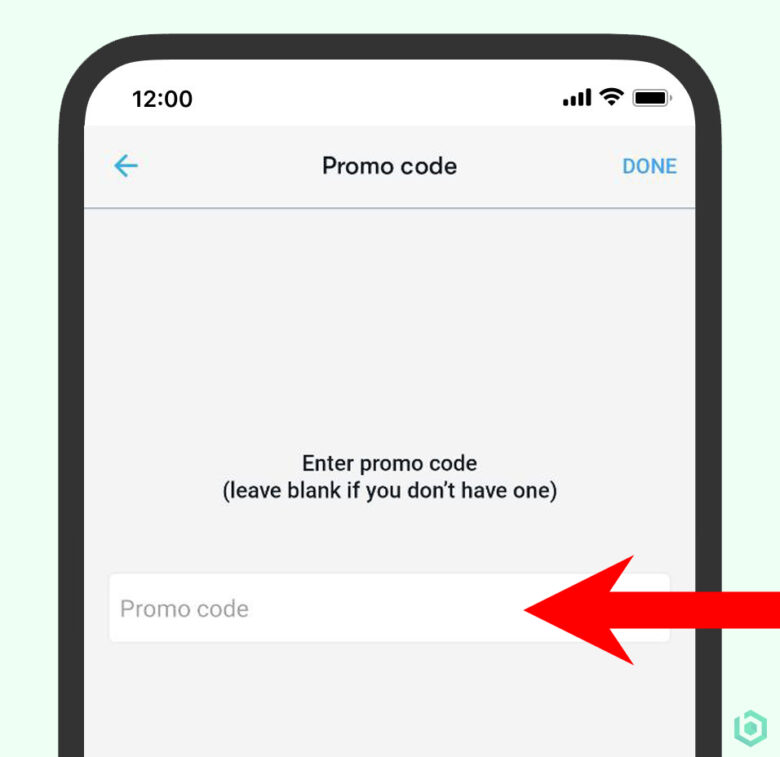 A Screenshot Of The Upside App Showing The Enter Promo Code Step